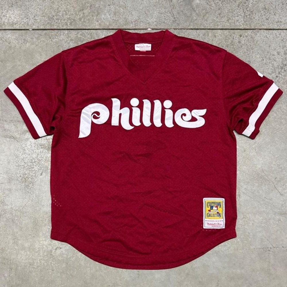 Philadelphia Phillies Mitchell & Ness Dykstra MLB player jersey shirt Sz Large